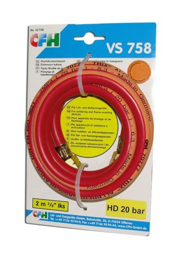 Propán gáztömlő forrasztópisztolyokhoz és gázégőkhöz, 2 méteres  CFH 52758