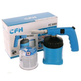   Lágyforrasztó pisztoly, forrasztólámpa piezo gyújtással 1 db gázpatronnal CFH PZ5000 52190 