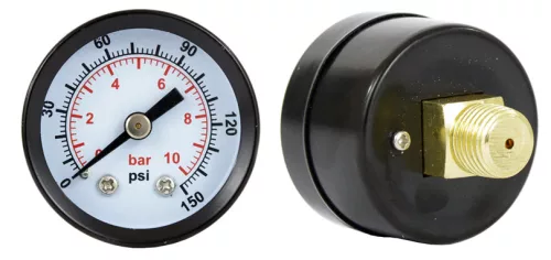TC Technic Y40-1 fémházas pneumatikus manométer (nyomásmérő, 40 mm, 1/8" menet, 0-10 bar)
