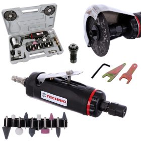   Egyenes szárú pneumatikus vágó- és csíszológép (3 és 6mm-es tartozékokhoz) TC Technic AT-012BK