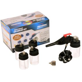   Airbrush készlet modellezéshez 0.5 mm-es fúvókával 5 tartállyal, tömlővel Fengda BD-145