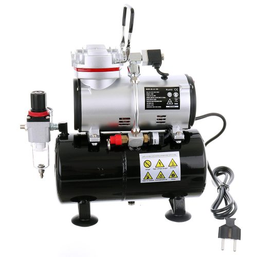 Professzionális airbrush kompresszor 3 literes tartállyal, szűrővel és nyomásmérővel (6 bar) Fengda AS-189