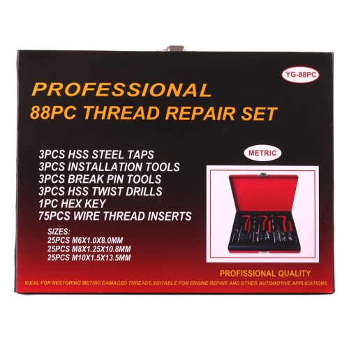 Menetjavító készlet menetfúrókkal fém kofferben M6-M10 (88 db-os) TC Technic SK2019