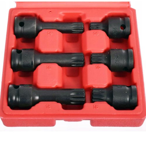 Ütvecsavarozó fejek készlete 1/2" (3 rövid, 3 hosszú) M14, M16, M18 TC Technic SS06