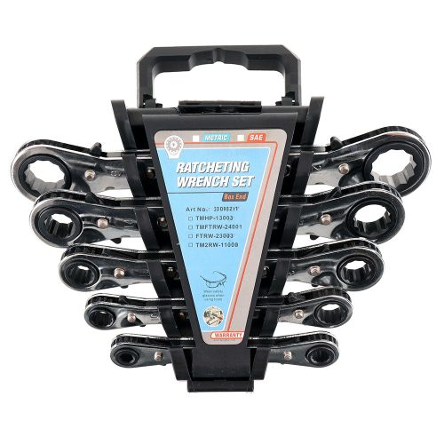 Racsnis gyűrűs kulcs készlet műanyag tartóban (5 darabos) 6-21mm TC Technic JC1120