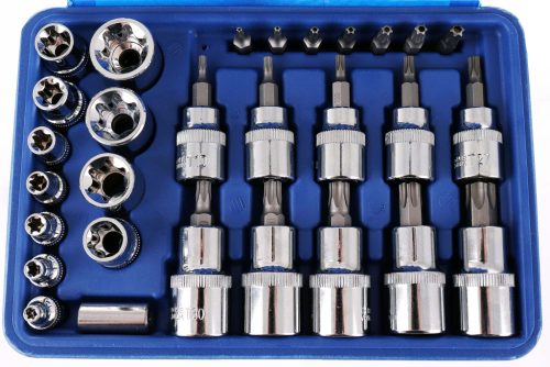 Torx bitek és dugókulcsok készlete műanyag kofferben (30 darabos) TC Technic JC1533
