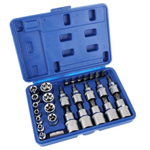 Torx bitek és dugókulcsok készlete műanyag kofferben (30 darabos) TC Technic JC1533