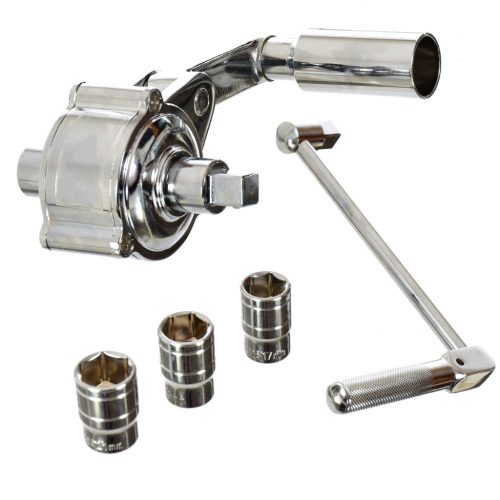 Áttételes kerékanyakulcs 3 adapterrel műanyag kofferben 1x16 1/2"  TC Technic SK1765