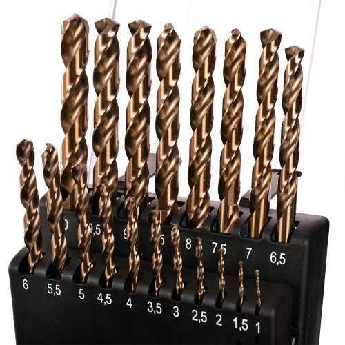 HSS-CO kobaltfúró készlet fémhez műanyag tokban 1-10mm (19 darabos)  TC Technic JC1548019