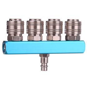   Kiváló minőségű pneumatikus négyutas elosztó 4x gyorscsatlakozó 1x dugó Technic 