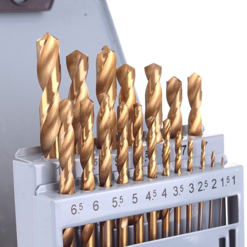 Titán fém fúrószárak fém tokban HSS-tin 1-10mm (19 darabos) TC Technic 28540