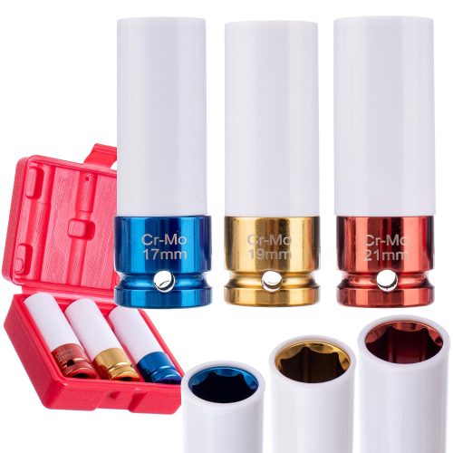 Ütőaljzat készlet könnyűfém keréktárcsákhoz 17,19,21 mm 1/2"-os csatlakozással