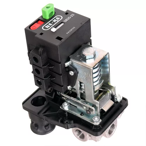 Eredeti NE-MA 400V nyomáskapcsoló kompresszorhoz (3-4 kW, 6.3-10A, max. 12 bar, Made in Italy)