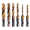 Menetfúrók készletben műanyag tokban M3-M10 (6 db-os) HSS Titanium TC Technic DN-F1284-1