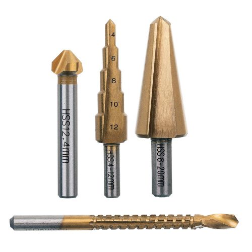 Lépcsős fúró, dörzsár,  marófúró készlet (4 darabos)  TC Technic F1290