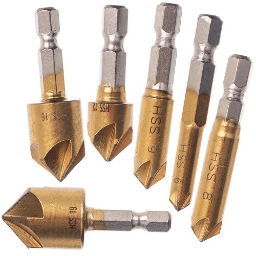 Letörő kúpos süllyesztő fúrókészlet 6-19 mm   6 db-os