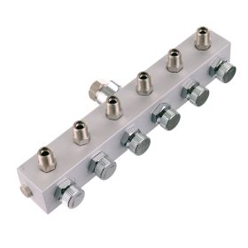   Levegő elosztó airbrush festékszórókhoz 6 db 1/8" levegő kimenet és 1 db 1/4" levegő bemenet Technic BD13-6