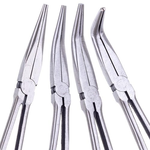 Hosszú fogó készlet tároló tokban 280 mm (egyenes és hajlított véggel) TC Technic DN-H1116