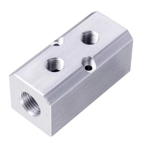   Aluminium levegő elosztó blokk pneumatikához 2x1/2" és  2x 1/4" Technic AC0042