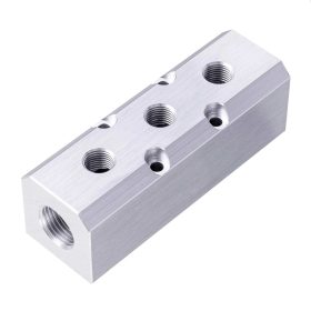   Aluminium levegő elosztó blokk pneumatikához 2x1/2" és 3x 1/4" Technic AC0052
