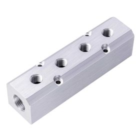   Aluminium levegő elosztó blokk pneumatikához 2x1/2" 4x 1/4" Technic AC0061