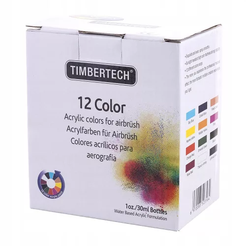 Akril airbrush festékek 12 szín 30ml  Fengda Timbertech Mix-II