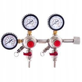   Co2 reduktor vízhez, sörhöz, borhoz, almaborhoz dupla biztosítékkal, két áramkörrel