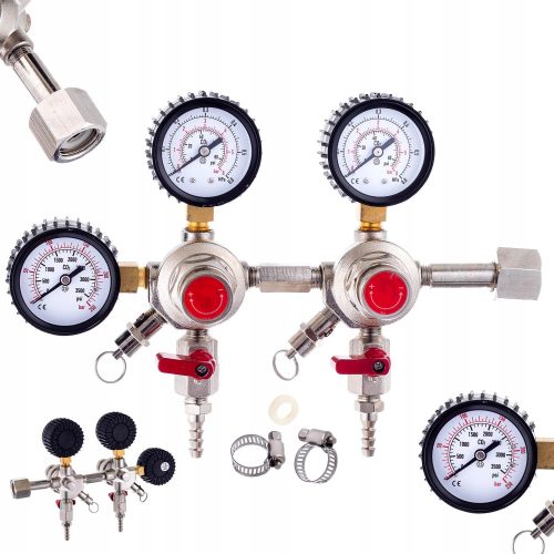 Co2 reduktor vízhez, sörhöz, borhoz, almaborhoz dupla biztosítékkal, két áramkörrel