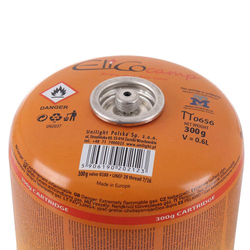ElicoCamp 300g menetes gázpatron, propán-bután, 7/16” EN417