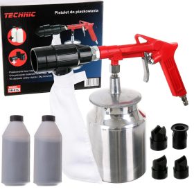   Homokfúvó pisztoly tartállyal és homok vísszagyűjtővel + 2 kg korund  Technic SB-01C