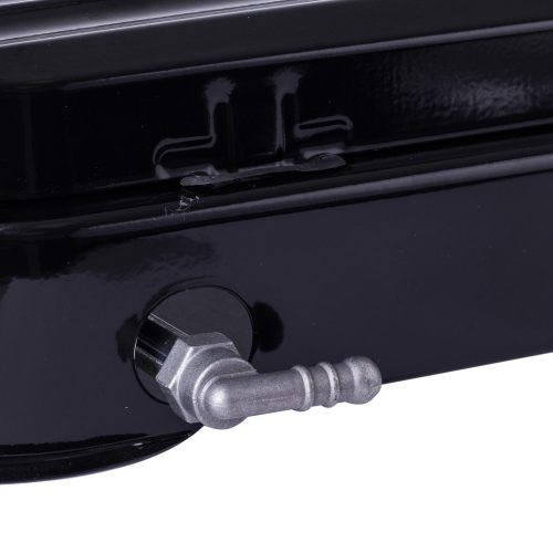 Hordozható Camping gáztűzhely 3 égővel - nagy 11 kg-os gázpalackokhoz 2 méteres bekötőcsővel és nyomásszabályzóval - fekete