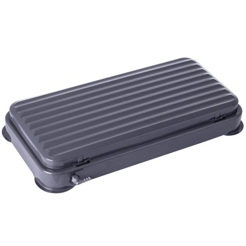 Hordozható Camping gáztűzhely 3 égővel - nagy 11 kg-os gázpalackokhoz 2 méteres bekötőcsővel és nyomásszabályzóval - szürke