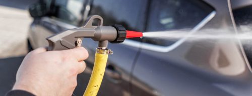 Pneumatikus mosópisztoly víz csatlakozással kompresszorhoz, 10 bar (levegő gyorscsatlakozóval és 13 mm-es vízcsatlakozóval)