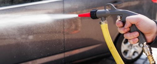 Pneumatikus mosópisztoly víz csatlakozással kompresszorhoz, 10 bar (levegő gyorscsatlakozóval és 13 mm-es vízcsatlakozóval)