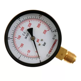   TC Technic nyomásmérő óra / manométer (0-25 bar, alsó 1/2" csatlakozás, 100 mm)