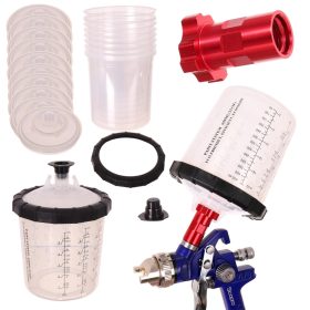   Eldobható pohár készlet festékkeveréshez fedéllel és szűrővel (11 db-os) - "PPS" rendszer a lakk keveréséhez (650 ml)