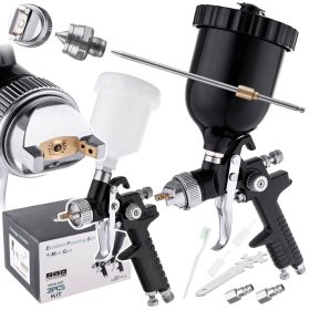   Minőségi HVLP festékpisztoly készlet  0.8, 1.4, 1.7 mm-es fúvókával (600ml, 125ml) TC Technic SET827