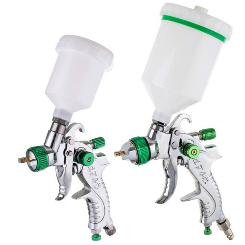 Professzionális HVLP festékszóró készlet - 3 db úvóka (0,8mm, 1,4mm, 1,7mm), két pisztoly, 600ml és 125ml tartály TC Technic SET601
