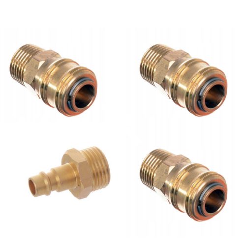 Alumínium levegő elosztó blokk pneumatikus rendszerekhez gyorscsatlakozókkal (3 anya, 1 apa)