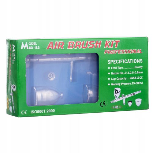 Professzionális airbrush pisztoly 0,5 mm-es fúvókával 3 tartállyal Fengda BD-183 