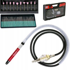   Pneumatikus mini csíszoló készlet 10db köszörű fejjel + 30 db gyémánt vágó/csíszoló heggyel Aeropro