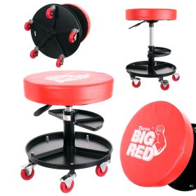   Forgó műhelyszék, műhelyszék 2 tárolóval golyóscsapágyas kerekekkel Big Red TRH6201J