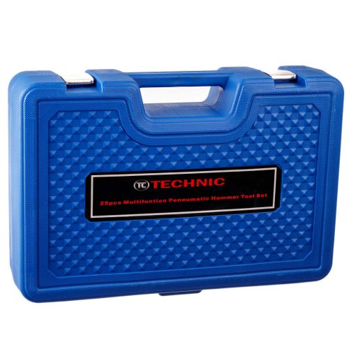 25 db-os pneumatikus vésőkalapács készlet vésőszárakkal műanyag kofferben TC Technic AA0082 