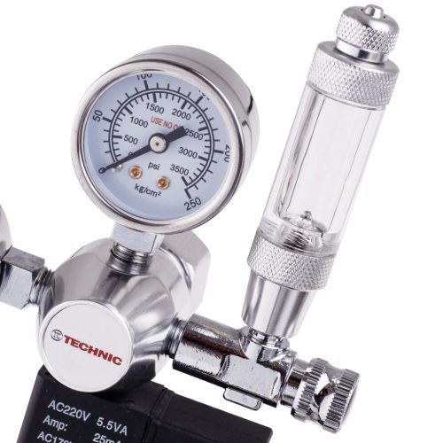 CO2 reduktor mágnesszeleppel, buborékszámlálóval épített akváriumokhoz  (230V) TC Technic TC-T-BBL