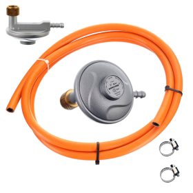   Turisztikai  palackokhoz szánt Propán-Bután nyomáscsökkentő 3/8" rövid menetes csatlakozással, 2 méter gáztömlővel