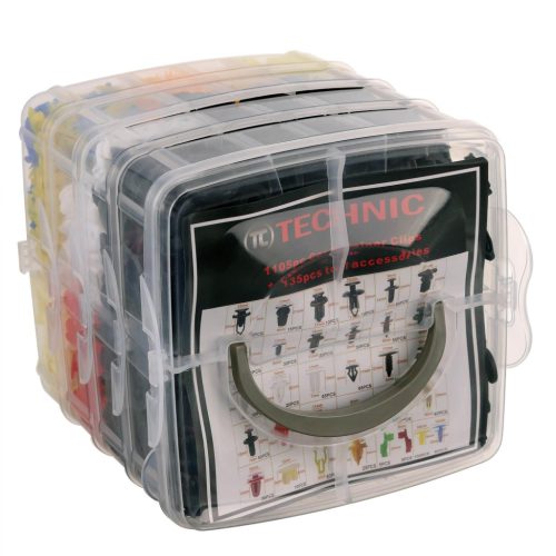 1240 darabos univerzális kárpit kapocs készlet (klipszek, rögzítők, leszedők) TC TEchnic