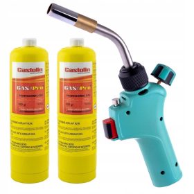   MAPP propán gázégő turbó forrasztáshoz 1900°C + 2 db Castolin gázpalack