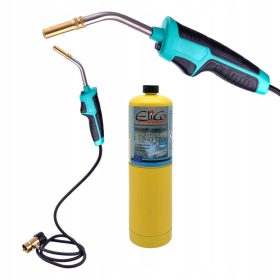   MAPP propánturbó gázégő forrasztótöltetekhez 120 cm-es csővel + 1 db EliCo Profitech MAPP 400 g gázpatron