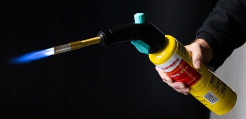 MAPP propán gázégő két fúvókával, piezo gyújtással + 2 db Castolin gázpatronnal