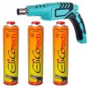 Propán-Bután forrasztólámpa piezo gyújtással  + 3 db EliCo 600 ml-es gázpatron TC Technic PV888SP-360-3X